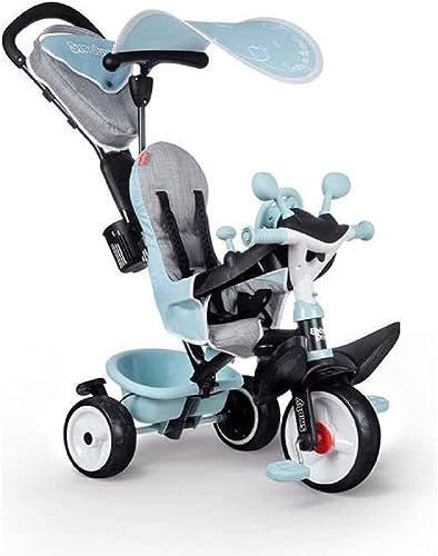 Smoby - Tricycle Baby Driver Plus Bleu - Vélo Evolutif Enfant Dès 10 Mois - Roues Silencieuses - Frein de Parking - 741500