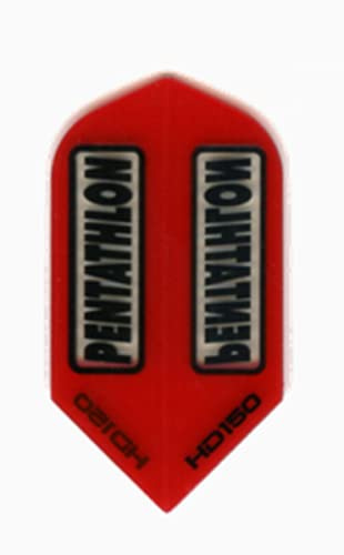US Darts 3 Sets Slim Pentathlon HD150 RED Dart Flights - 150 Micron, Ex-Tough