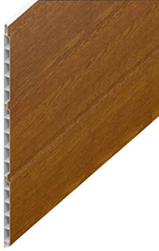 uPVC Hollow Soffit Cladding Panels - Golden Oak Plastic Soffit Board - 5 Metre Length x 300mm Wide