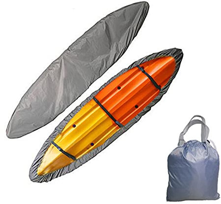 Universelle Kayak Bootsplane Cover Canoe Storage Staubschutz 420D/210D Regenschutz Sonnenschutz Staubschutz Für Kajak/Kanu (Gray-420D,5.6-6.0m/18.3-19.6ft)