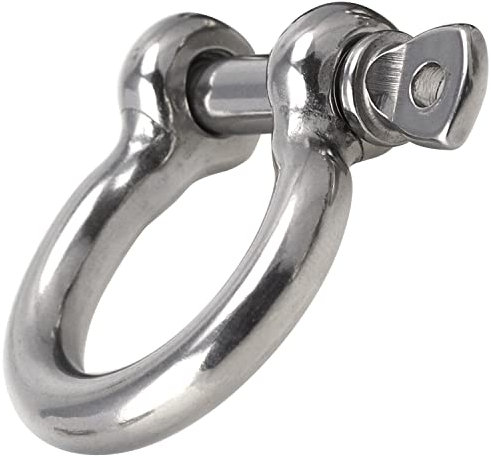 OPIOL QUALITY® Schäkel Geschweift Form Ø 12mm aus Edelstahl A4 V4A (1 Stück) Rundschäkel Verbinder Drehschäkel D-Schäkel Augenbolzen Drahtseil Seil Boot Säurebeständig