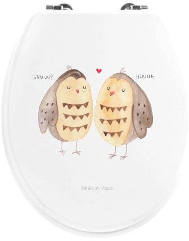 Mr. & Mrs. Panda Motiv WC Sitz Eulen Liebe - Geschenk, Toilettendeckel, Freund, Klodeckel, WC-Sitz, Pärchen, All you need is love, Toilette,