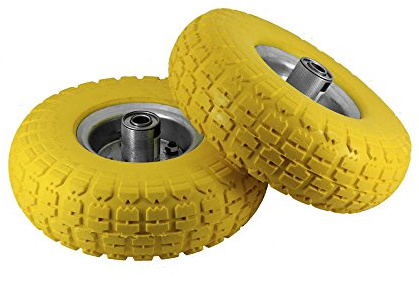 Panana 2PCS 10 inch Wheelbarrow Wheel Solid Rubber Puncture Proof Tyre Replacement for Garden Cart Barrow Trolley