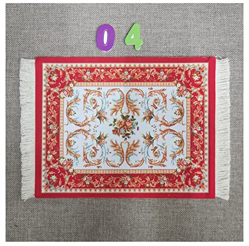 Egurs Mauspad Teppich Muster Perser Stil Orientteppich Mini Teppich Untersetzer mit Quaste Computer Zubehör Bunte Glasuntersetzer Glascoaster 4#
