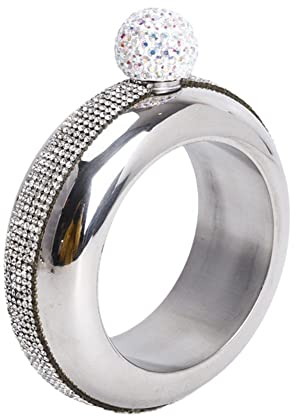 YXRRVING Armband-Flachmann, Edelstahl-Flachmann, kreative versteckte Alkohol-Flasche mit Trichter, Schmuck, Geschenke, Weintrichter, Armreif für Frauen