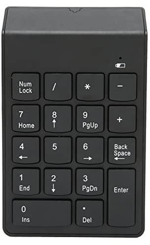 Wireless Numeric Keypad, Portable 18keys Number Numpad 2,4 GHz Stabile Verbindung Ergonomisches Design für Laptop, Notebook, Desktop, PC