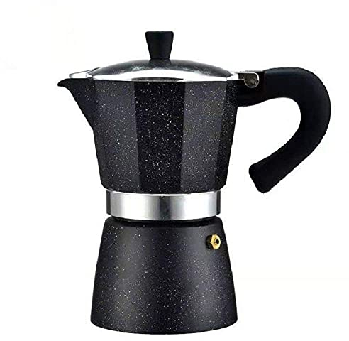 Moka-Kanne, Espresso-Kaffeemaschine, Aluminium, Moka-Kaffeekanne, Maschine, Latte Mokka, 6 Tassen, Perkolator, Barista-Werkzeug, Filter, Moka-Kanne (Schwarze Moka-Kanne)