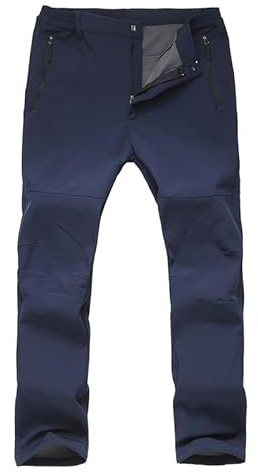 HFDWYJ Pantalon Trekking Hombre Invierno De Nieve Impermeables Softshell Escalada Senderismo Esquiar Softshell Pantalones Caza Hombre Gris