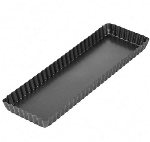 MGE - Stampo Crostata Rettangolare - Teglia per Quiche e Crostata - Stampo Crostata Fondo Amovibile - Stampo Crostata Furba con Fondo Removibile - Stampo Furbo Rettangolare - 35 x 11 cm