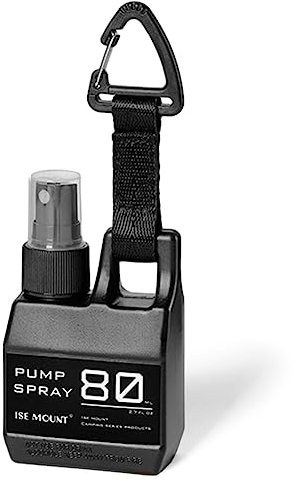 ARVALOLET Botella atomizadora recargable de 80 ml con mosquetón, PE y PP, para alcohol y perfume, color negro/caqui