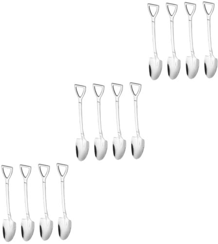 ABOOFAN 12 Stk Schaber Aus Edelstahl Edelstahlspatel Schaufel Löffel Obstschablöffel Geformter Löffel Mini-wassermelone Gezackter Grapefruit-löffel Oliven Klein Edelstahl 304