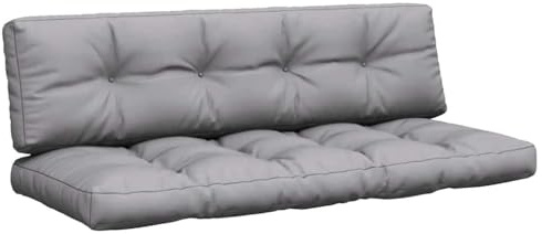 vidaXL Palettenkissen 2-TLG., Palettenpolster für Europaletten, Palettensofa Kissen Indoor Outdoor, Palettenauflage Sitzkissen Rückenkissen, Grau Stoff