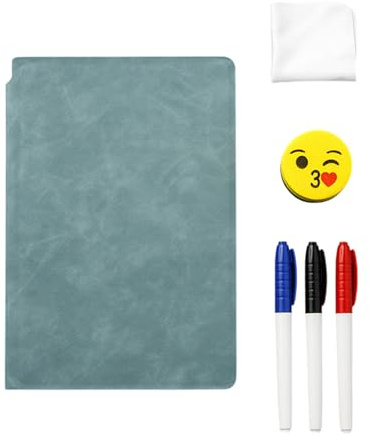 KGDUYC 1 Stück Dry Erase Notebook, Whiteboard Notebook, wiederverwendbares Dry Erase Notebook, löschbares Notizbuch mit Stift und Schwammradierer, Whiteboard Notebook für Business Home Office