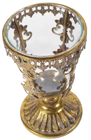 Cabilock Vintage als Retro Dekoration aus Glas und Eisenlegierung mit Rundem Design Blumenvase Stabilem Sockel und Glatter Oberfläche für Hochzeit und Wohnraum