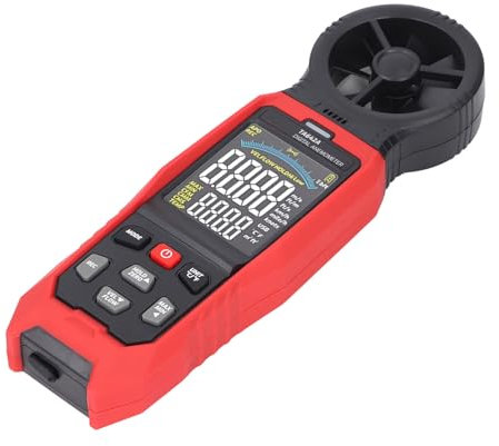 HVAC Hochpräzises Digitales Anemometer mit 8-Blatt-Laufrad, Windgeschwindigkeitsmesser Zur Temperatur- und Luftstrommessung