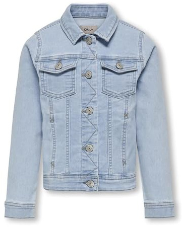 ONLY KMGSARA Veste en Jean pour Fille, Bleu Jeans Clair, 7 Ans