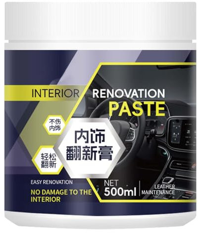 Pâte de nettoyage pour entretien du cuir | 500 ml Pâte de rénovation pour console centrale, fournitures de nettoyage multifonction pour intérieur de voiture pour un usage domestique