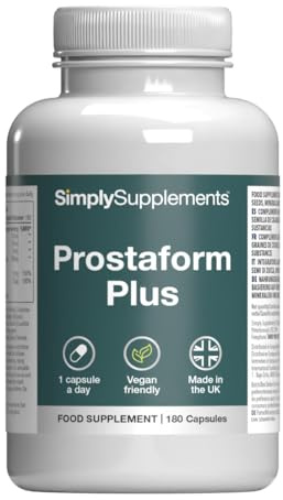 Prostaform Capsules with Pumpkin Seed, Zinc, L-Glutamine & L-Arginine HCL | Male Health, Prostate Function & Reproductive Health | 180 Capsules | Vegan Friendly | Made in The UK & GMP Certified
