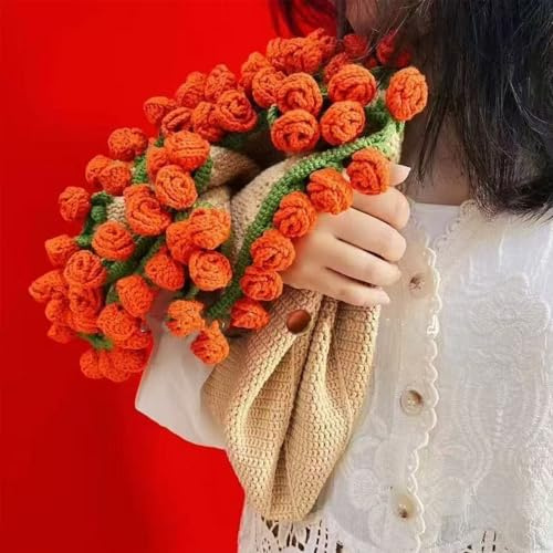 Kit de cobija hecha a mano con ramos de flores de ganchillo, manta de ganchillo rosa y orquídea morada y amarilla, ideal para decoración del hogar, regalos y comodidad acogedora
