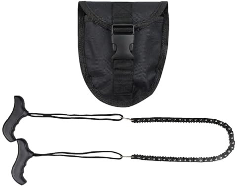 Besreey Scie à chaîne de poche | Scie à main pliable avec poignées | Outil de survie portable pliable pour camping, chasse, randonnée, plein air, coupe des branches, coupe du bois, feu de