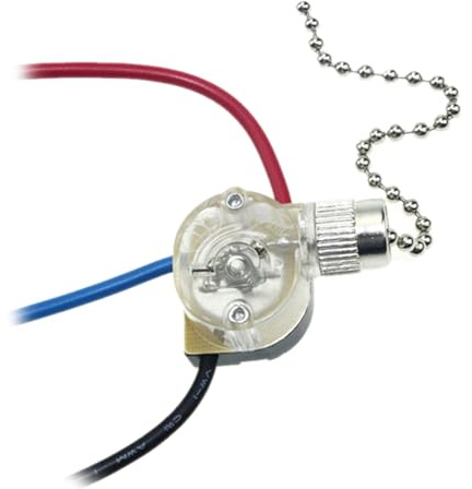 Fazvncv Interrupteurs à chaîne semi-transparents améliorés avec câble de 15 cm, installation simple pour ventilateur de plafond à 3 fils ou luminaires suspendus