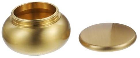 FRCOLOR Boîte à Thé en Cuivre Scellée Petit Format, Urne Funéraire Métal Compacte, Récipient Étanche Multifonction Bureau Et Rangement Cendres Adapté Usage Funéraire