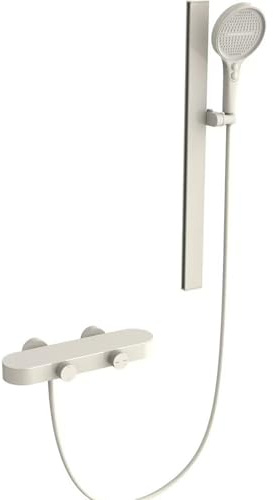 Grifo de pared Bañera en Cascada 3 Modo 2 Agujeros Grifos Duchas de Baño de Latón,Leche Blanca