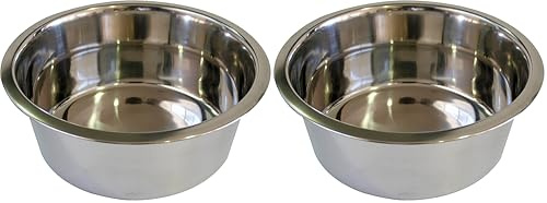 CROCI Bol en Acier Dos pour Chien 4,75 L/28 cm (Lot de 2)