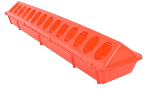 Luxshiny Plastic Pigeon Feeding Trough Anti-Drop Food Trough Sturdy Long Bird Feeder Red for Outdoor Pigeon Cage Use Suitable for Chickens and Birds