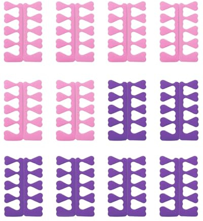 CATZUM 24 Stück Pfirsichtherzen Zehentrenner Baumwoll-Fingerteiler Baumwoll-Fingerspreizer Zehentrenner, Nagel- und Zehennagel-Trennpads, geeignet für Nagelkunst, Pediküre, Gel-Verschmieren usw.