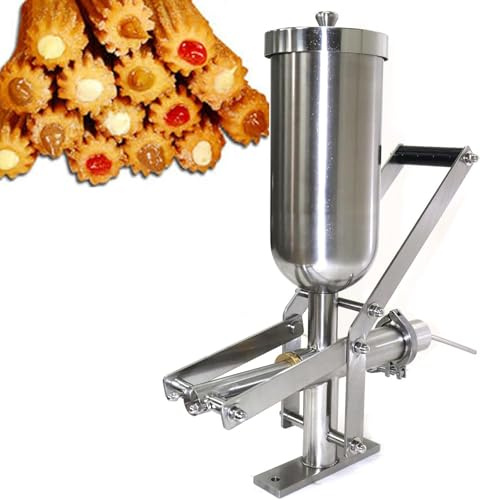 5L Churrosyltfyllningsmaskin 304 rostfritt stål 5,28qt 248°F Borstning Spegelbehandlingsytor Latinamerikansk frukt Manuell munkfyllare med droppfria påfyllningsmunstycken för bagerier Longbeak