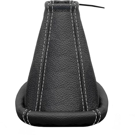 Schaltsack für Opel Corsa C - Bj. 2000-2006 - aus echtem Leder - Schwarz - Grau - Schaltmanschette - Manschette für Gangschaltung - Schalthebelmanschette für Schaltgetriebe - aus Echtleder - A0002-3
