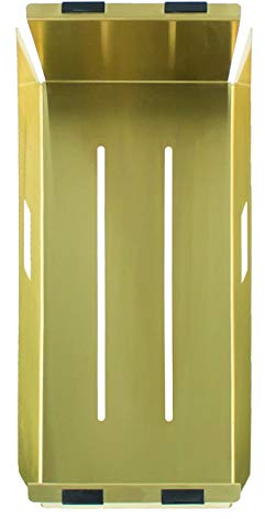 Reginox Colander Kitchen Sieve in Gold, Stainless Steel with PVD Coating, 425 x 152 x 70 mm