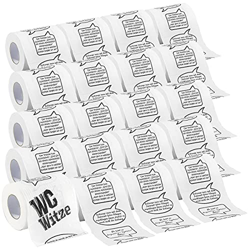 infactory Papier für die Toilette: 20er-Set Toilettenpapiere Witze, 2-lagig (WC-Rollen, Klopapier Bedruckt Fun, lustiges)
