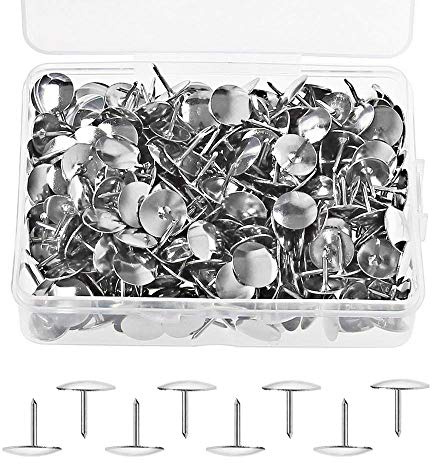 500Pièces Punaise, BetterJonny 9,5 mm Punaises Murale Punaises Rondes Épingles et Punaises pour Bureau Ou Bricolage Décoration (Argent)