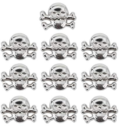 EXCEART Skeleton Rivet ZubehöR 10 StüCke Punk Skeleton Ziernieten Metalllegierung FüR DIY Kleidung Taschen Und Schuhe Dekoration Silber