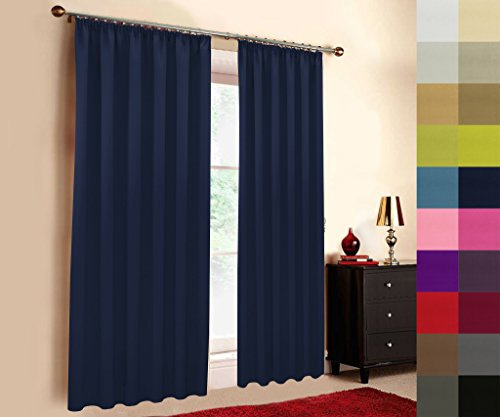 A-TEXTILE-24 Hochqualitativer Verdunkelungsvorhang nach Maß, Kräuselband, auf Maß vorhänge, Maßanfertigung, Gardinen nach Maß, Vorhang, Navy (Höhe: 160cm x Breite: 145cm)