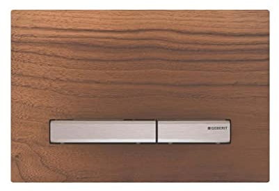 Geberit Actuation Plate Sigma50 for 2-Flush System; Color: Chrome Plated/American Walnut