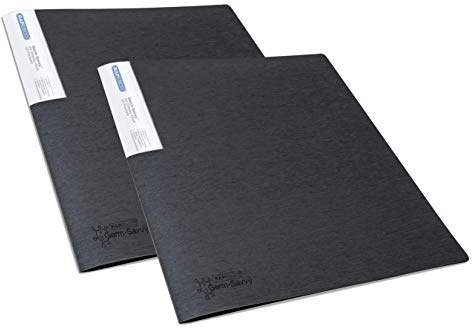 Rapesco 1643 Presentationsmapp med Antibakteriellt Skydd, 20 Fickor, A4, Svart, 2-Pack
