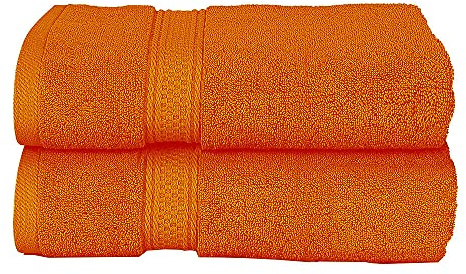 Milosc Pack of 2 Hand Towels Set Super Absorbent 550GSM 100% Egyptian Cotton Hotel Quality Quest Towels Set Hand Towel For Bathroom Size 50x80 (Orange)