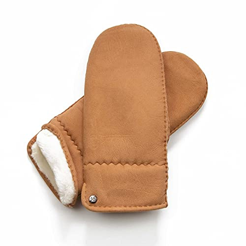 Hand Gewand by Weikert Lammfell-Fäustlinge aus spanischem Merino Lammfell, extra weich, handgenäht, Damen, Lammfellhandschuhe, Fausthandschuhe, Lederhandschuhe…