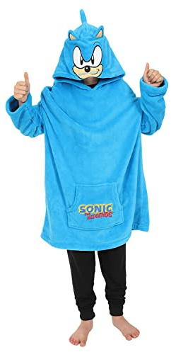 Sonic The Hedgehog Oversized Fleece Hoodie for Boys Girls 7-13 Years Blue