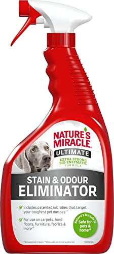 Nature’s Miracle Ultimativer Flecken- & Geruchsentferner Hund, 946 ml | Enzymreiniger | beseitigt hartnäckige Flecken z. B. Hundeurin, Kot und Erbrochenes | Geruchsneutralisierer mit Frischeduft