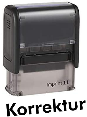 Die Stempel GmbH - Lagertextstempel Korrektur zur Kennzeichnung von Dokumenten - 37 mm lang - Gummi - Rechteckig