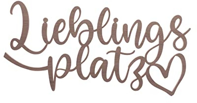 Bergliebe Schriftzug Lieblingsplatz Nussbaum | Wanddeko | Dekoschild | Zuhause | 3D Wandtattoo ca. 40x20 cm Pohmer Design