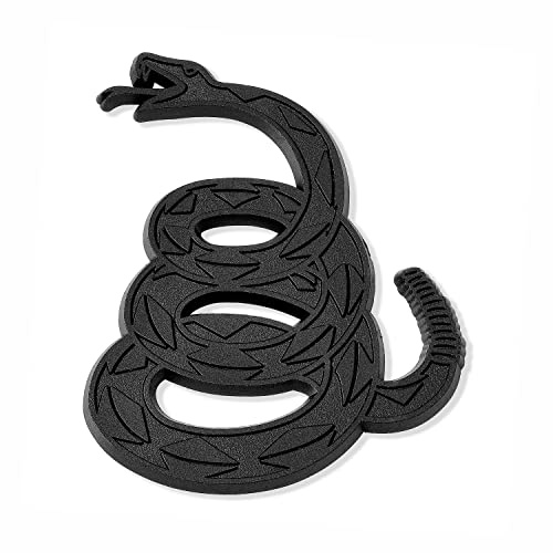 Revolution Car Badges Don't Tread On Me Metal Auto Emblem - Gadsden Flag Rattlesnake 3D Snake Badge - Premium Alternative to Bumper Stickers and Decals (Tactical Black)