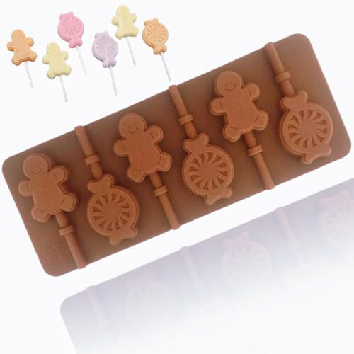 TTOA - Weihnachten Lebkuchenmann Silikon Lutscherform | Süßigkeitenform | Eis am Stiel Form | Party Dekoration