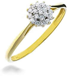 Sakrami Bague en or avec Fleur Solitaire - Mesure 14