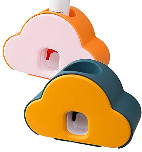 YouYuer 2PCS Automatischer Zahnpastaspender Zahnpasta Spender Automat Wand Ohne Bohren Zahnpastaspender für Kinder,Erwachsene,Badezimmer,Meisten Zahnpasten