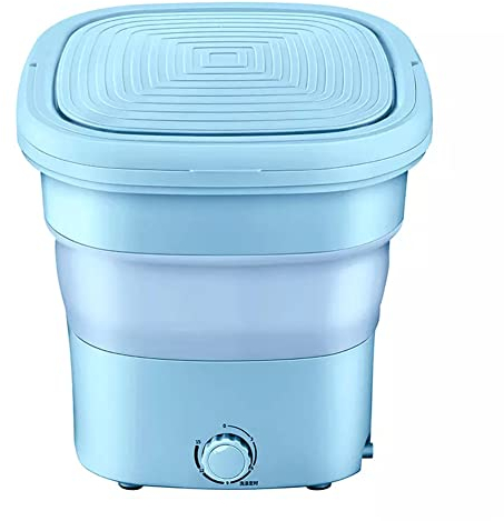 generico Lavatrice Portatile Mini Asciugatrice Elettrico Basso Consumo Centrifuga Salvaspazio Blu Ray 260w Pieghevole (Blu,Luce Blu + Cesto di disidratazione)